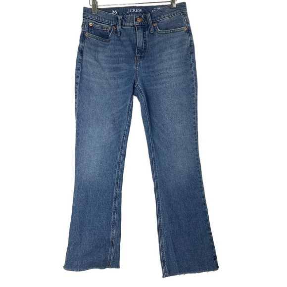 J.CREW - 9" Demi-boot crop Raw Hem Jeans Size 26 - Picture 1 of 8